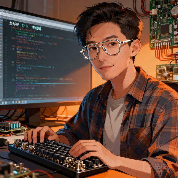 盘球吧CTO李剑桥，戴眼镜，极客风格
